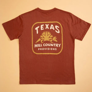 Hill Country Dillo T-Shirt- Brick Red