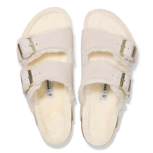 Arizona Shearling Suede Leather- Antique White