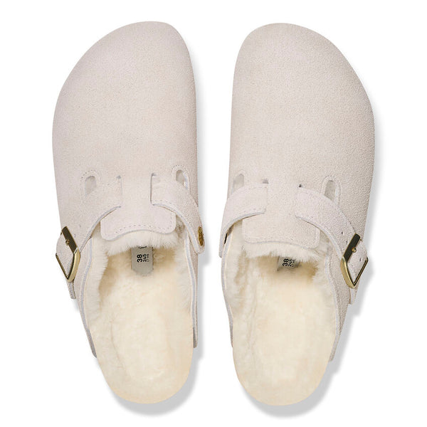 Boston Shearling Suede Leather - Antique White