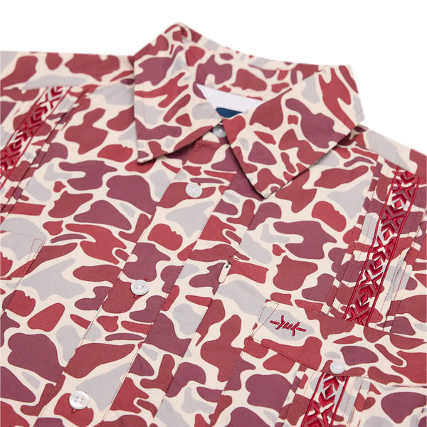 Guayabera Libre- Maroon Camo