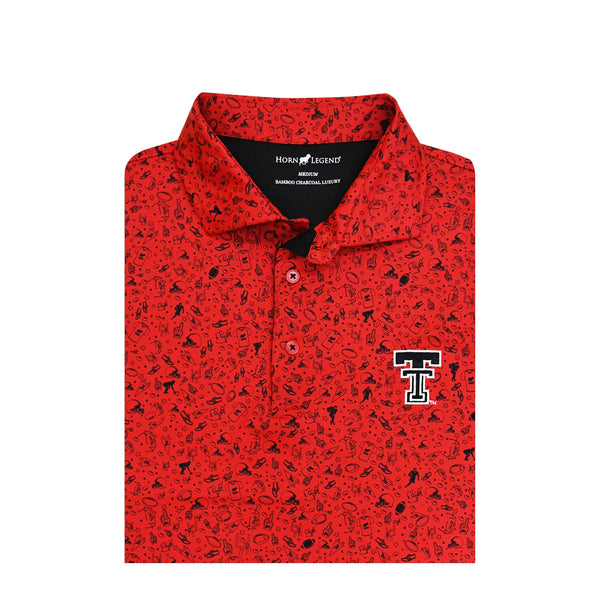 Texas Tech Football Print Polo