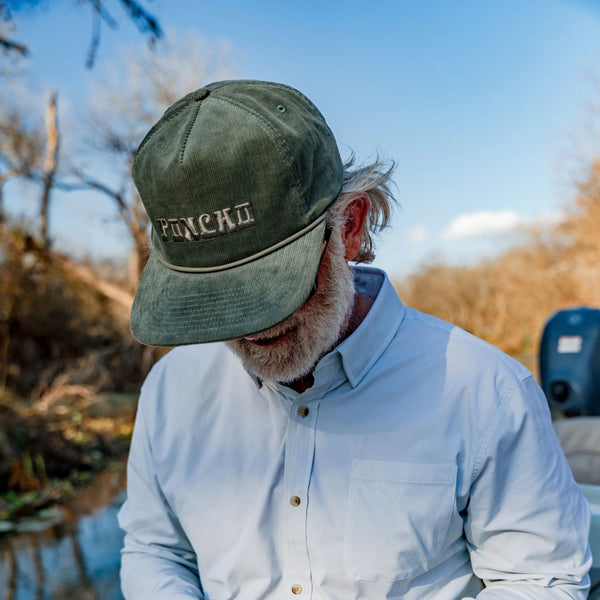 Poncho Corduroy Hat- Moss