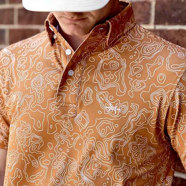Big Bend Topo Polo- Burnt Orange