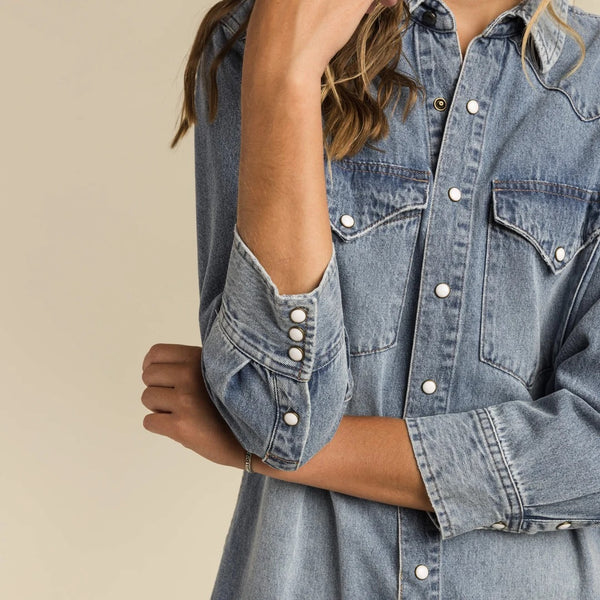 The Annie Pearlsnap Shirtdress