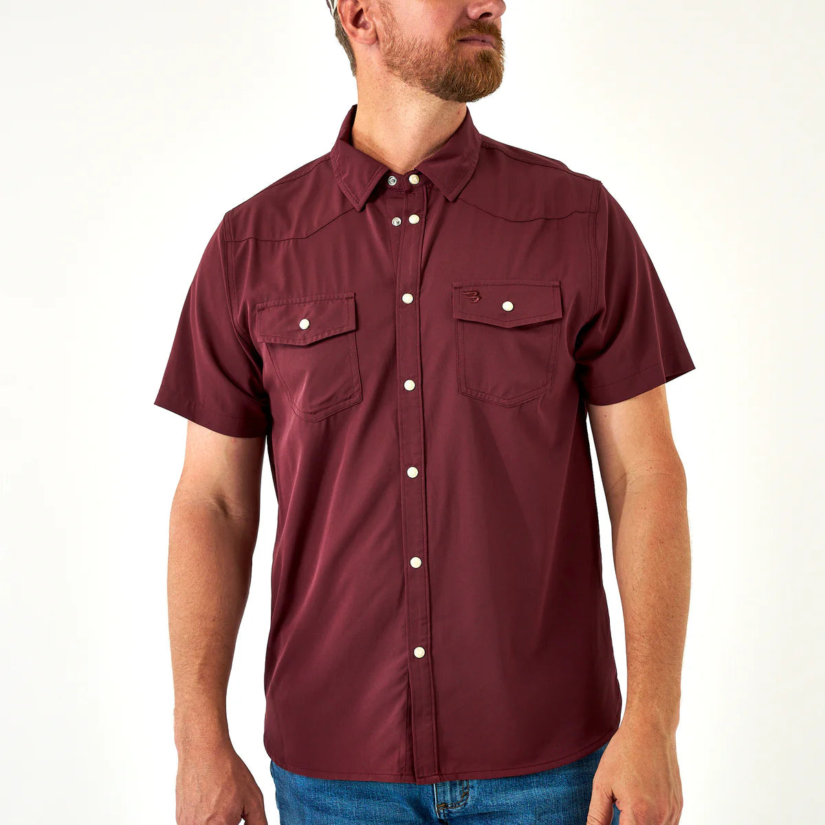 Performance Western Shirt- Maroon