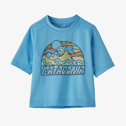 Baby Capilene Silkweight T-Shirt- Fitz Roy Rays: Lago Blue