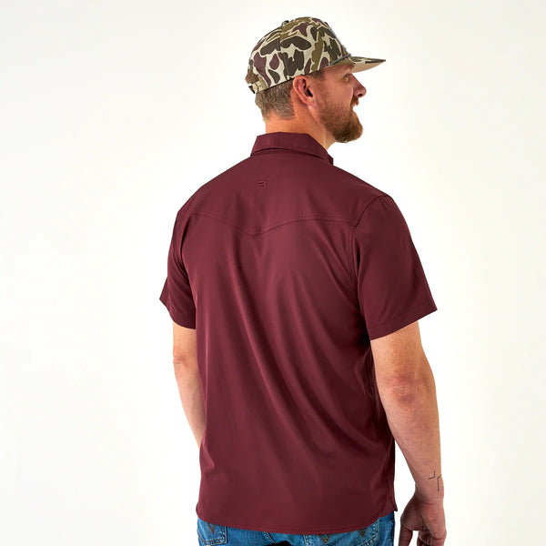 Performance Western Shirt- Maroon