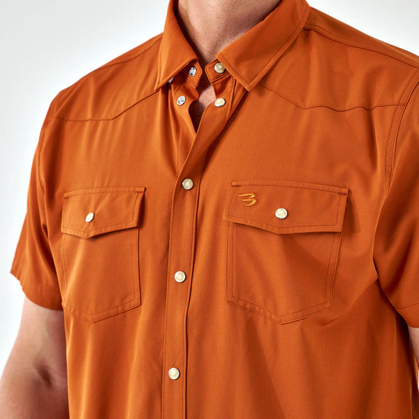 Performance Western Shirt- Orange