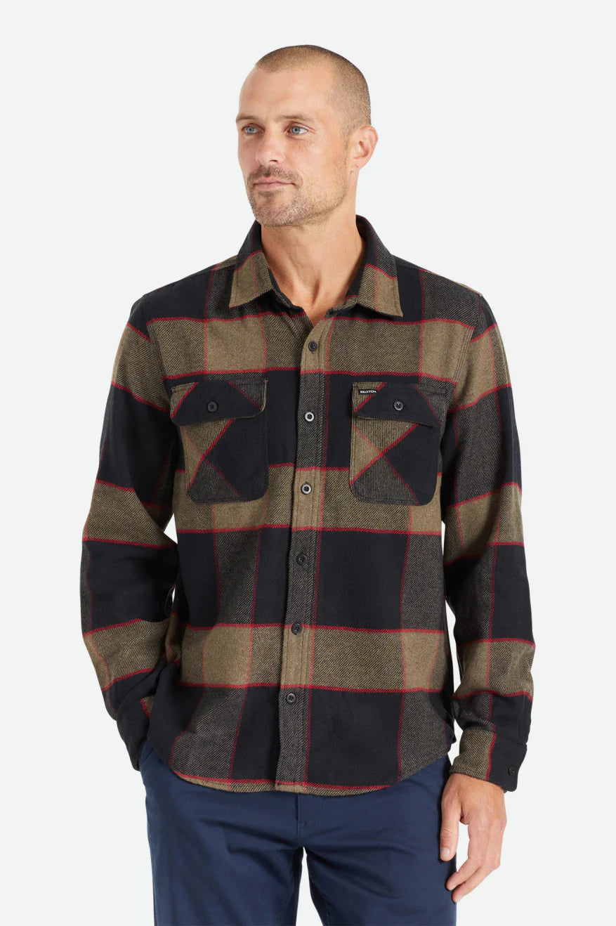 Bowery L/S Flannel- Heather Grey/Charcoal