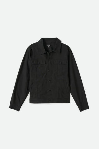 Builders Cable Stretch Trucker Jacket- Washed Black