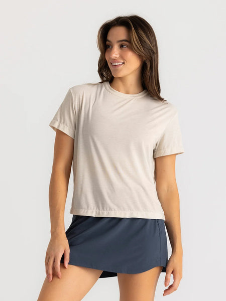 W Lightweight Elevate Tee- Heather Birch
