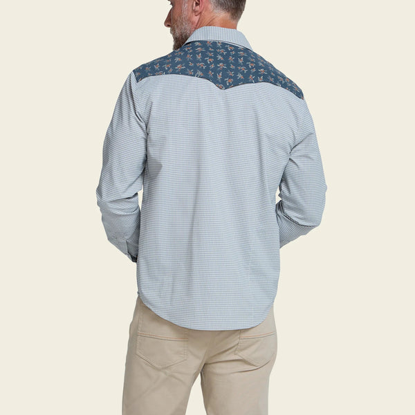 H Bar B Tech Longsleeve- Rancher Floral: Smoke Blue