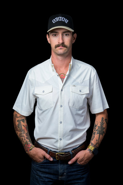 M Short Sleeve Snap Shirt- White