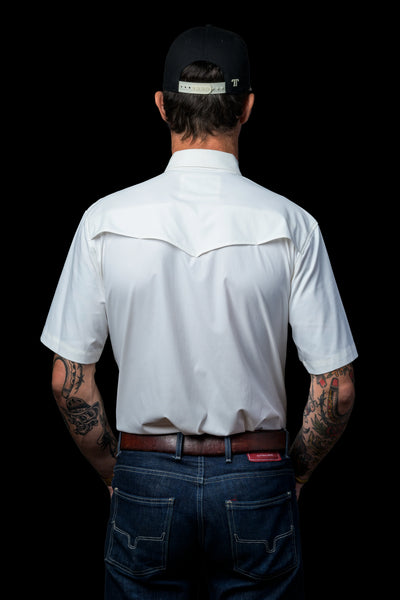 M Short Sleeve Snap Shirt- White