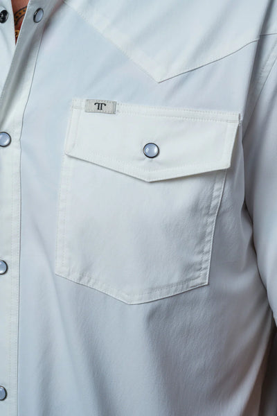 M Short Sleeve Snap Shirt- White