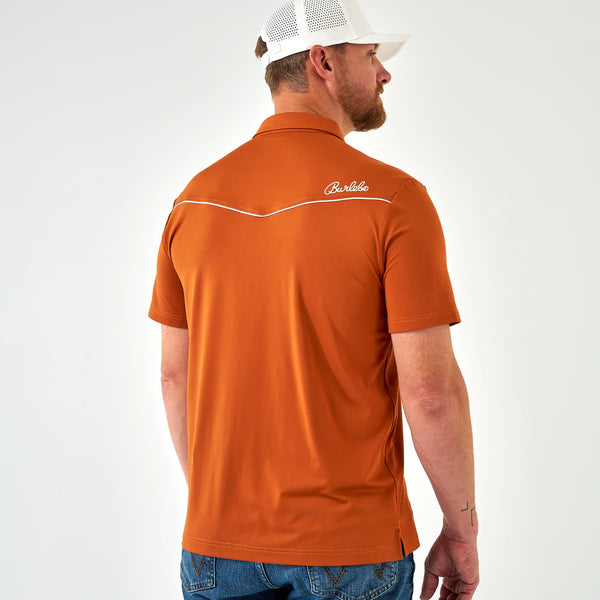 Pearl Snap Performance Polo- Orange