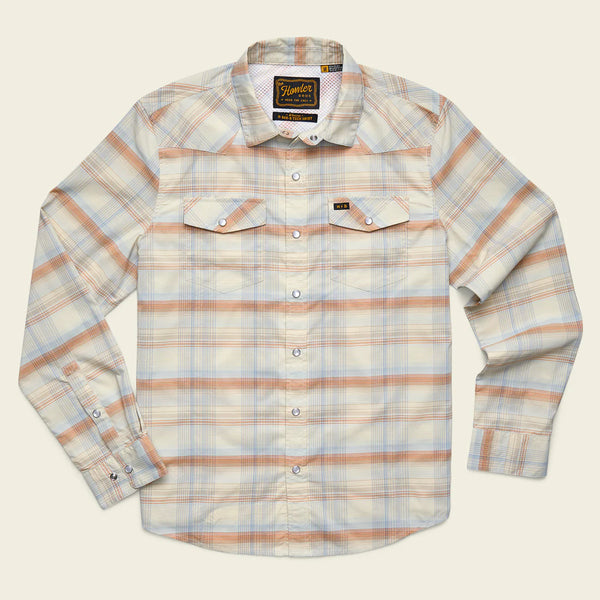H Bar B Tech Longsleeve-  Cameron Plaid: Cream