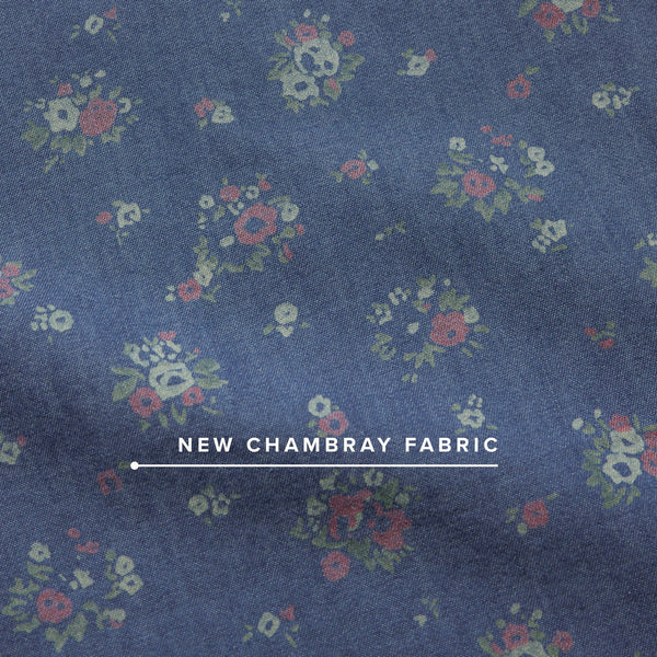 H Bar B Snapshirt- Bouquets: Washed Indigo