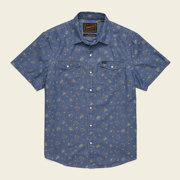 H Bar B Snapshirt- Bouquets: Washed Indigo