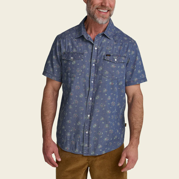 H Bar B Snapshirt- Bouquets: Washed Indigo