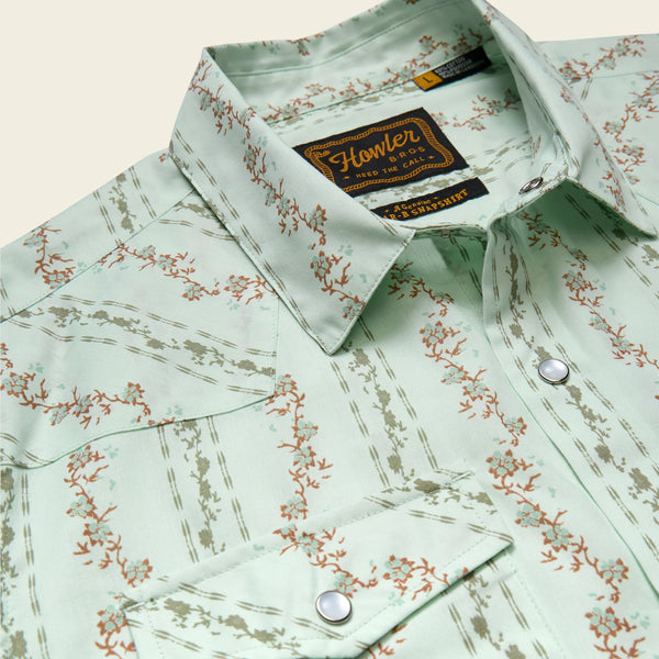 H Bar B Snapshirt- Hibiscus Ribbions: Mint