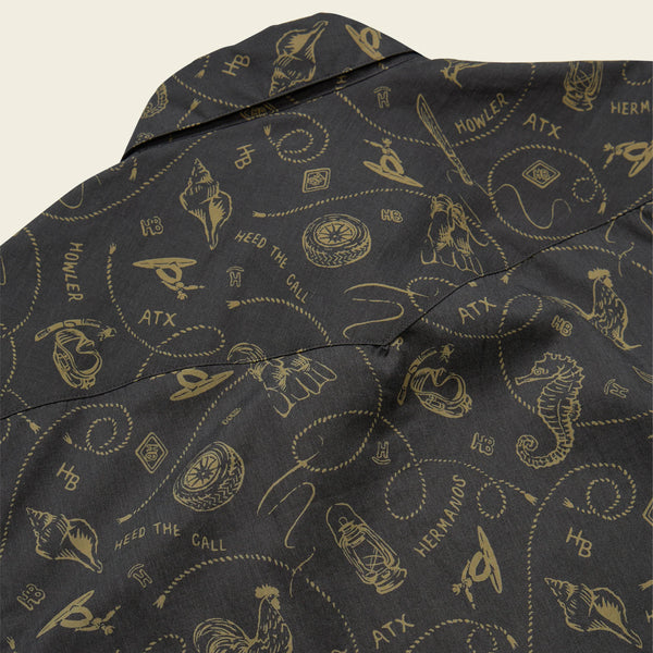 H Bar B Snapshirt- Sea Rodeo: Antique Black