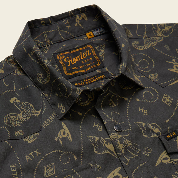 H Bar B Snapshirt- Sea Rodeo: Antique Black