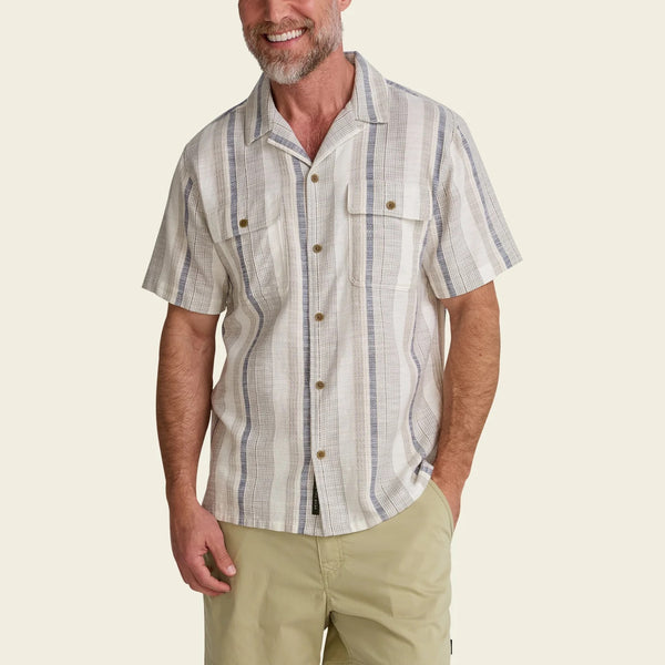 Shores Club Shirt- Old Bill Stripe: Limestone
