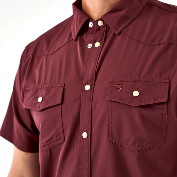 Performance Western Shirt- Maroon