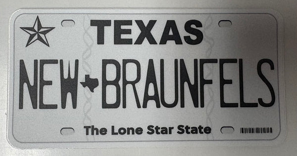 Town License Plate Vinyl Stickers