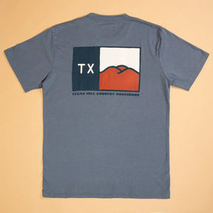 Hill Country Flag T-Shirt- Faded Indigo