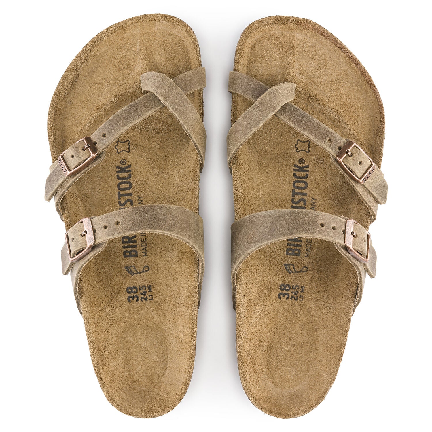 BIRKENSTOCK Mayari Oiled Leather Olive Thong Sandals