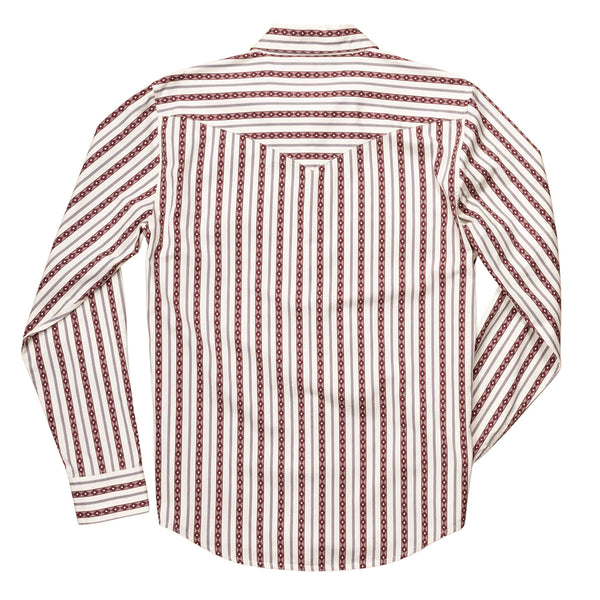 Serape Pearl Snap Shirt- Burgundy
